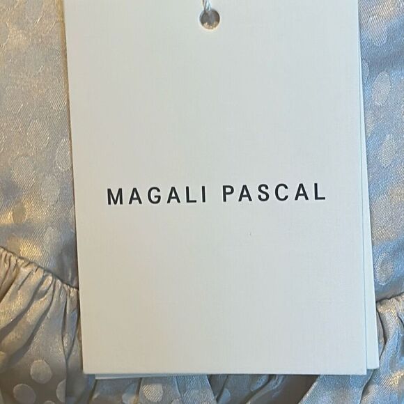 Magali Pascal Size S Puff Sleeve Tiffin Top Ivory Ruffle Coquette Feminine NWT - Picture 9 of 14